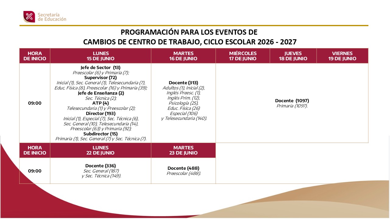 Calendario eventos